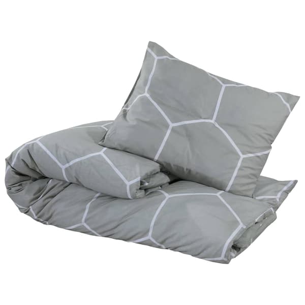 vidaXL Vuodesetti, Harmaa, 225x220 cm, Puuvilla