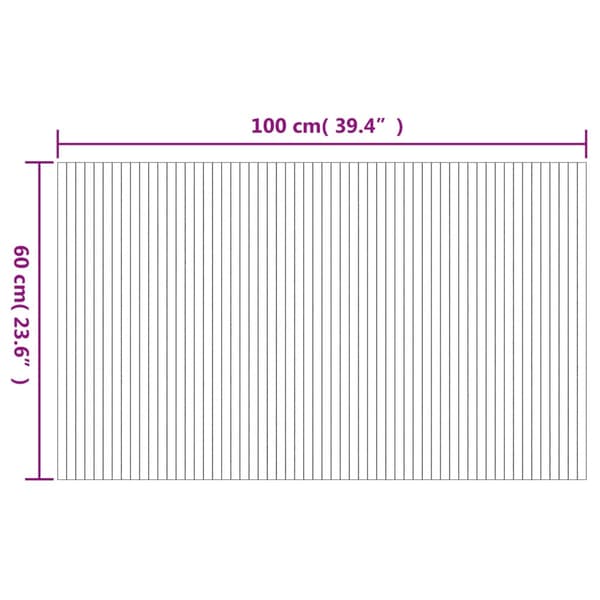 vidaXL Rektangulär matta, ljus naturfärgad, 60x100 cm, bambu