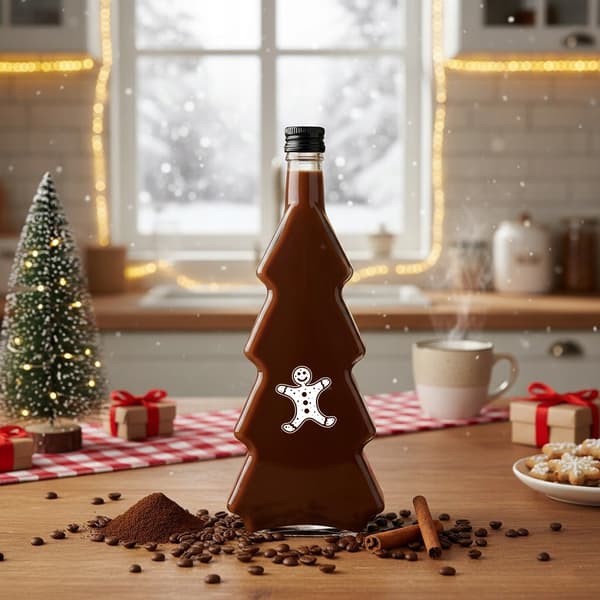 20x juletræsflasker 500ml med tryk til likørsirup juleflasker
