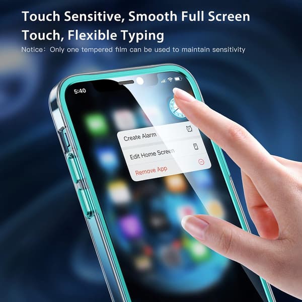 ETUI TIL APPLE IPHONE 12/12 PRO KLAR ETUI MED GRØNNE KNAPPER I GLAS
