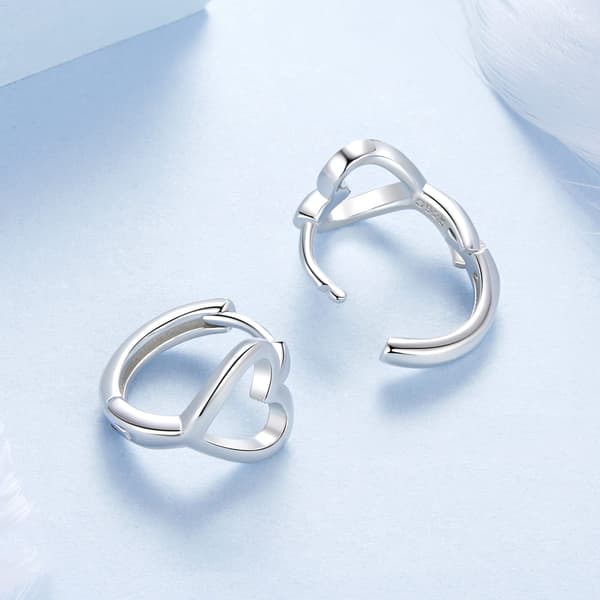 Silverhjärtörhängen, ringar, spännen, silver 925
