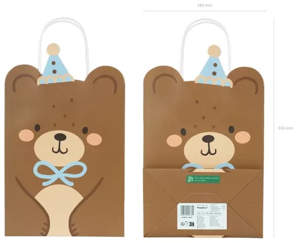 Bamse gavepose 18x29x10,5 cm 1 stk.