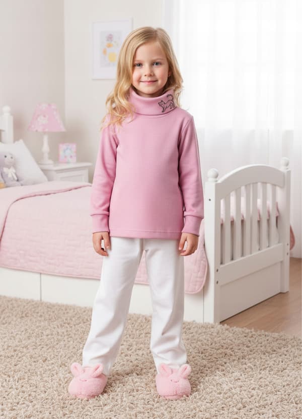 Flicktröja med polotröja 122, barn, rosa mönstrad blus