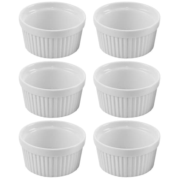 Porslinsbakskålar vita 9 cm, 150 ml 6 st