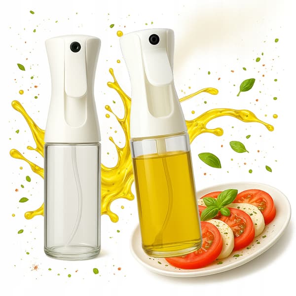 2x Glasflaske 200 ml Olivenolie Sprayer Dispenser