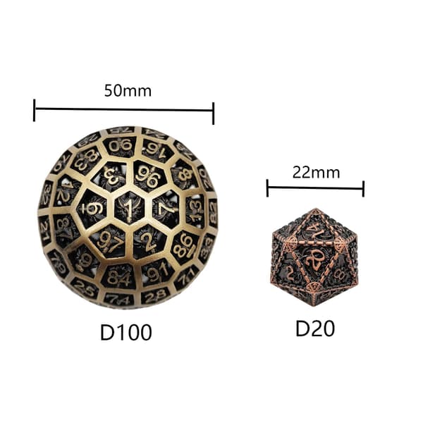 RPG-tärningar Metall Hundrasidig tärning D100 Draknästet