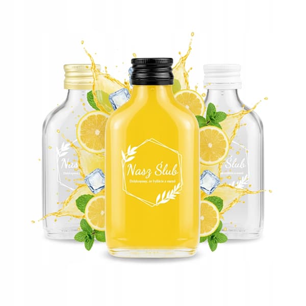 50x 100ml lommelærkeflasker med tryk til bryllup
