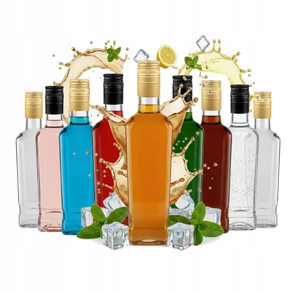 5x JACK WALKER glasflaska 500ML + kork för hembränt alkoholpresent