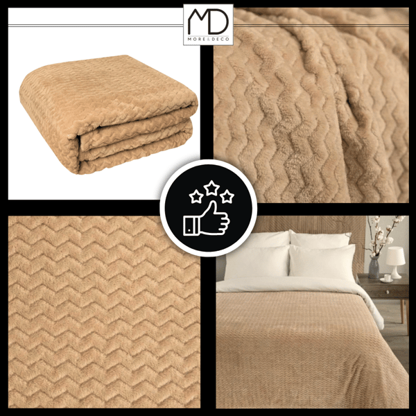 Sengetæppe seng gave 200x220 beige til kærestes kones navnedag