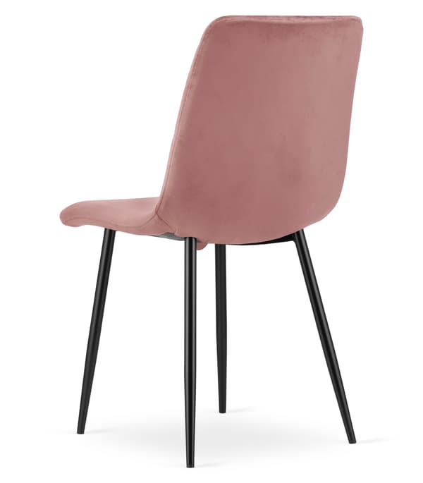 TURIN stol - pink velour / sorte ben x 1