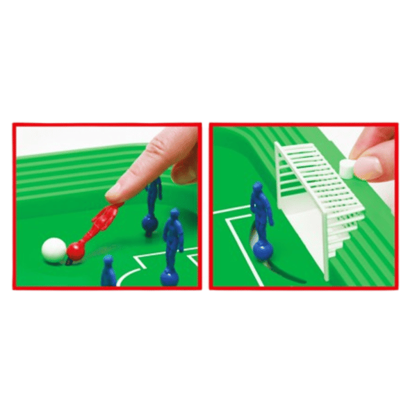 GAME super bordfodboldbane GAME fodboldmål rød blå bold