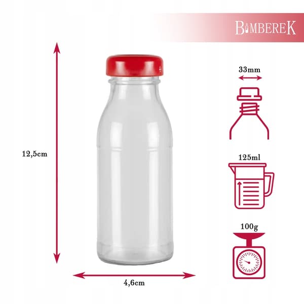 100x Glasjuiceflaskor JUICE 125ml Juiceflaskset