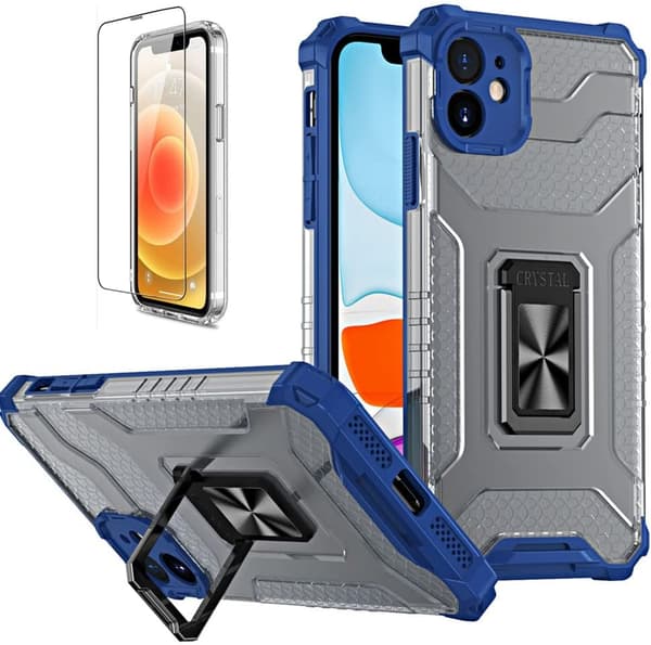 ETUI TIL APPLE IPHONE 11 6.1' BLÅ ARMOR + 1x HÆRDET GLAS
