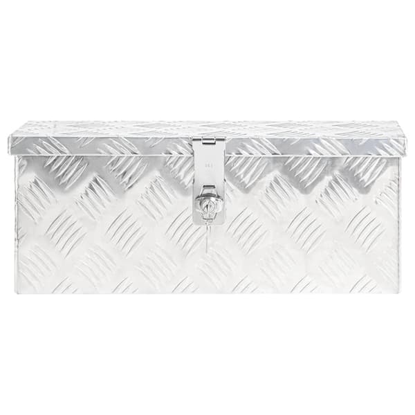 vidaXL Förvaringslåda silver 50x15x20,5 cm aluminium