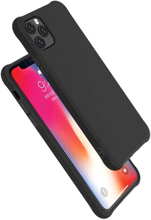 APPLE IPHONE 11 PRO SKAL MED SOLID SILIKON SVART BAKSIDA A2160