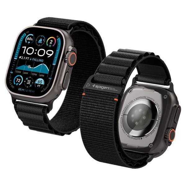 Rem Spigen WBF1 Rem til Apple Watch 44 / 45 / 46 / 49 mm - Sort