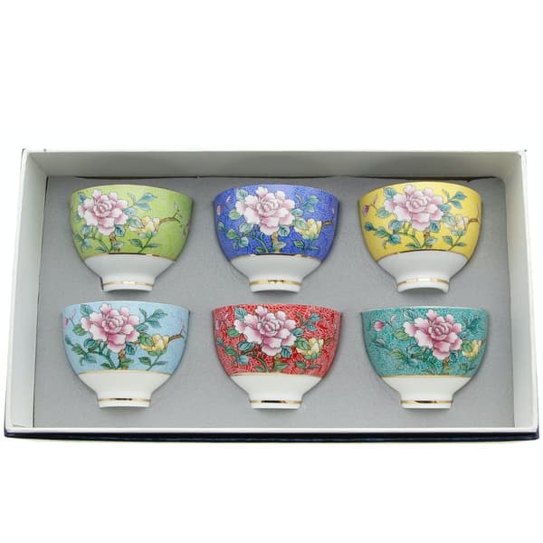 KOPPER TIL TE OG URTER 6 KOPPER PORCELÆN GAVE SÆT