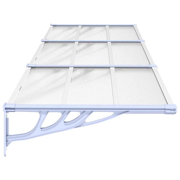 vidaXL dørmarkise, grå transparent, 297,5x90 cm, polycarbonat