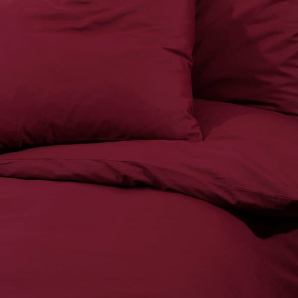 vidaXL Bäddset, Vinröd, 200x220 cm, Bomull