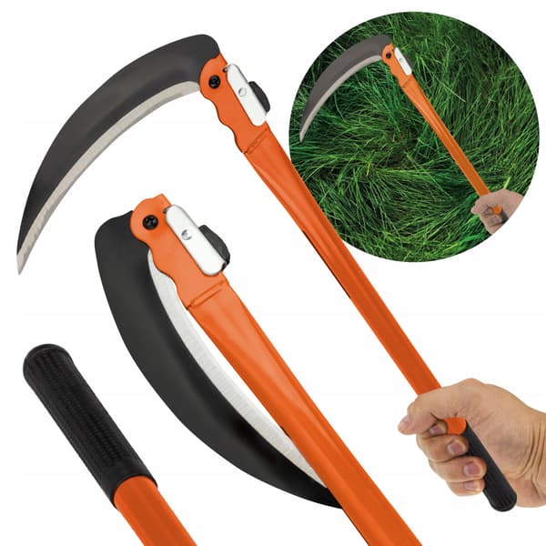 Foldbar håndseglkniv med le, metal, 49 cm