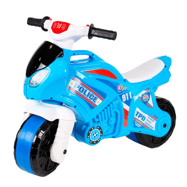 Polismotor åkbil för barn 71 cm motorljud