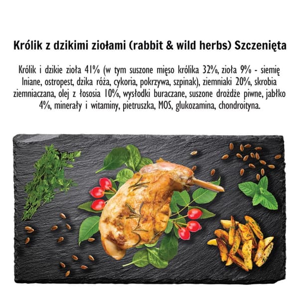 Paka Zwierzaka tørfoder til hunde 9 kg Kanin med urter