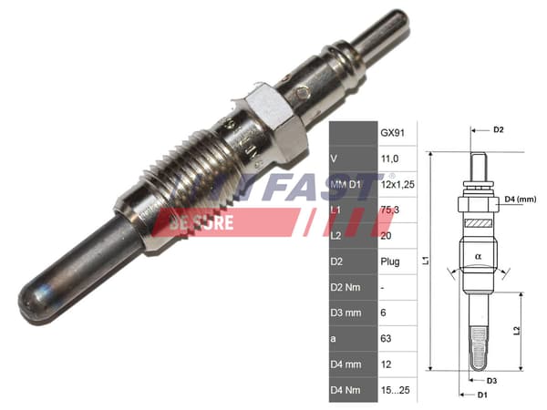 Glödstift FT82728 FAST