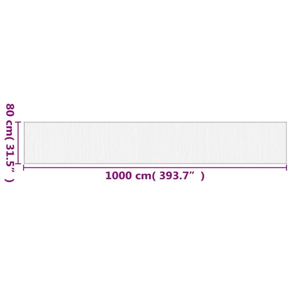 vidaXL Suorakulmainen matto, ruskea, 80x1000 cm, bambu