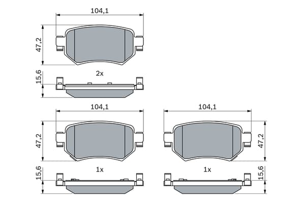 BAGSTE BREMSEKLODSER 0986460010 BOSCH