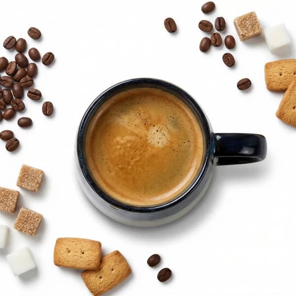 STOR KERAMISK KRUS 400 ml TIL KAFFE TE CHOKOLADE MARINEBLÅ GRÅ Ø9CM