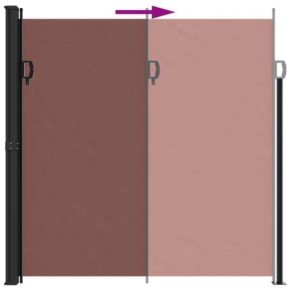 vidaXL udtrækkelig sidemarkise brun 200 x 600 cm