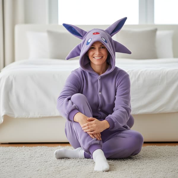 Kigurumi-pyjamaskostume til Pokémon Espeon, størrelse 145-155 cm