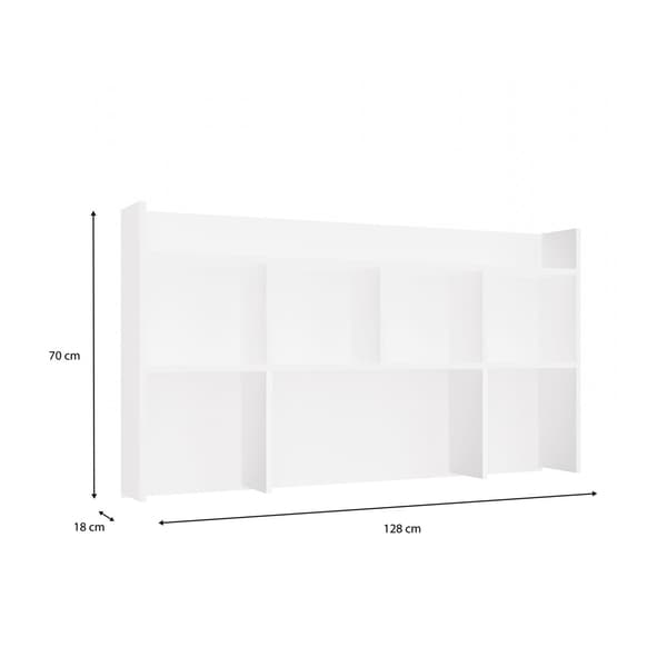 Skrivebordsforlænger 130 cm hvid reol til dokumenter