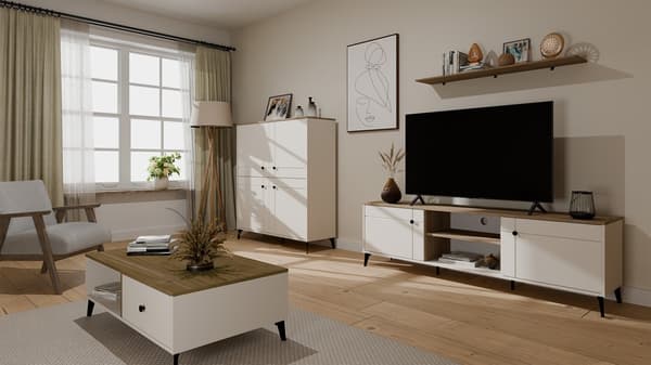 POINT 2S SOFABORD 110 CASHMERE BEIGE EGE CASTELLO 2 SKUFFER STUE