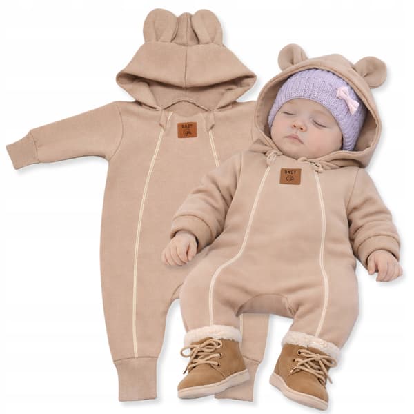 Baby heldragt 62 stk. 2 lynlåse uden fødder overgangsbeige