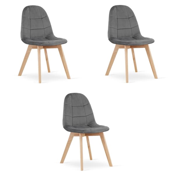 BORA stol - mørkegrå fløjl x 3