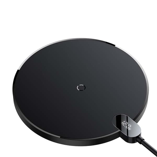 Baseus Digital LED 15W Trådløs Induktiv Oplader (Sort)