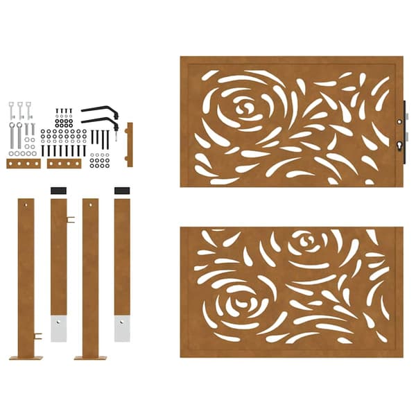 vidaXL havelåge 105x105 cm rustfrit stål flammemønster