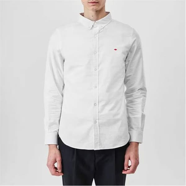 Lee Cooper Herr Oxfordskjorta Vit, Långärmad, Storlek L