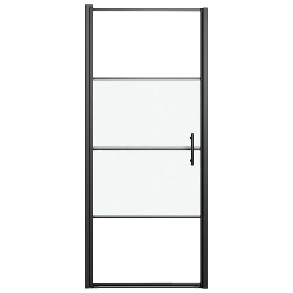 vidaXL Duschdörr, 81x195cm, halvfrostat härdat glas, svart