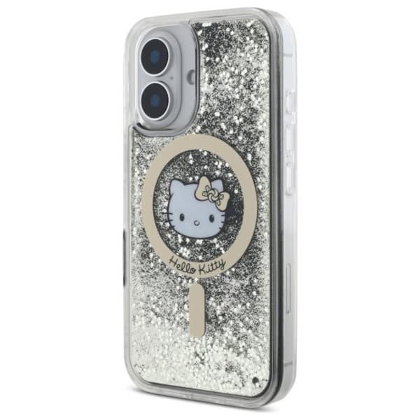 Hello Kitty Liquid Glitter Fever MagSafe - iPhone 16 cover (sort / guld)