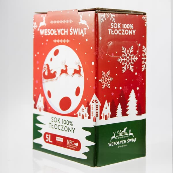 JUL ÆBLEJUICE KARTON 100% PRESSE 5L Til Julemanden