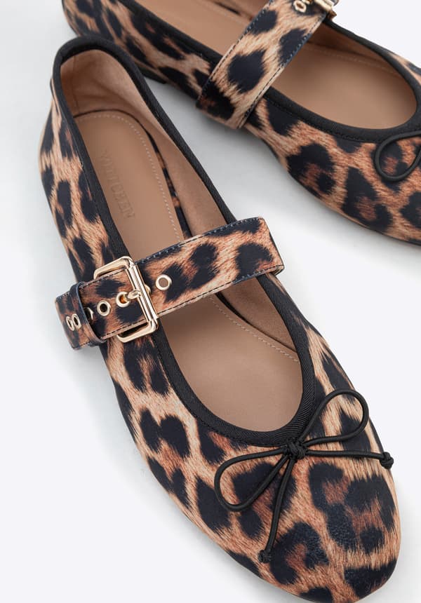 Wittchen Kvinde Balletsko i Leopardprint Lycra, Brun og Sort, Brun og Sort Polyuretan