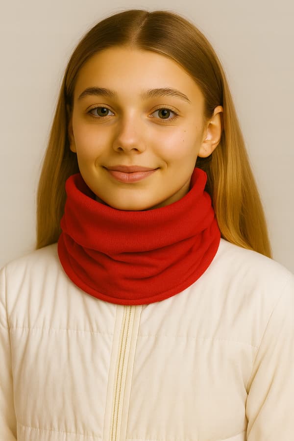 Børnehalstørklæde, halstørklæde, fra 9 år, UNIVERSAL, efterår-vinter, RØD farve