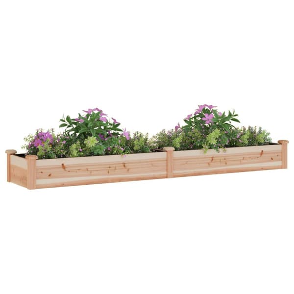 vidaXL Upphöjd rabatt med foder 240x45x25 cm gran