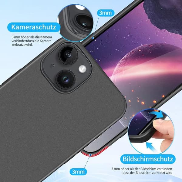 SORT SILIKONE BAGSIDER til iPhone 14 Plus 6,7'