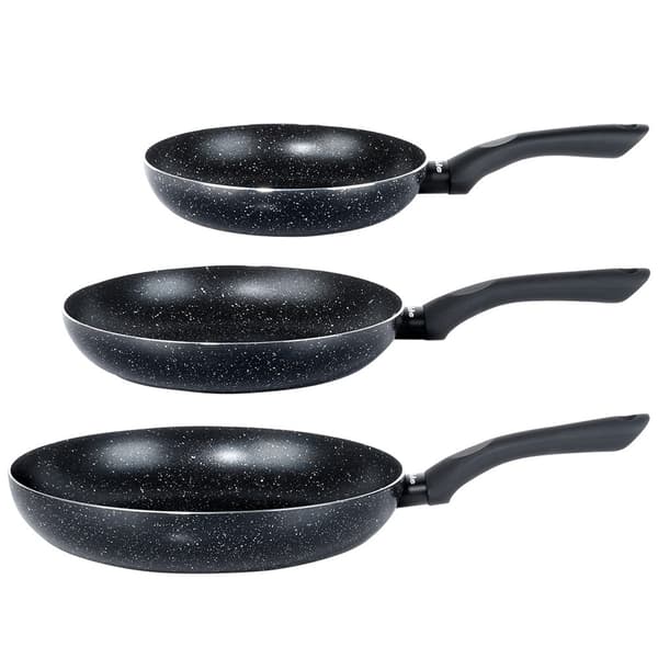 Graniittipannujen setti BLACK LINE 3 kpl 20/24/28 cm