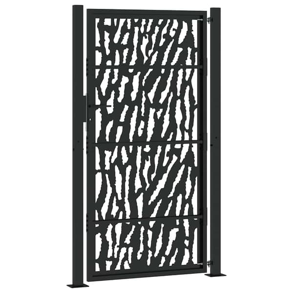 vidaXL havelåge sort 105x180 cm stålskinnemønster