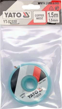 Kobberflet afloddebånd 1,5 mm * 1,5 m - YT-82530