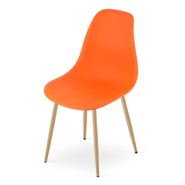 WAT stol orange / naturlige ben x 2